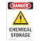 Signmission Safety Sign, OSHA Danger, 10" Height, Aluminum, Chemical Storage, Portrait, V-1060 OS-DS-A-710-V-1060 - alternate 1